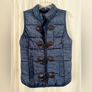 Ruff Hewn Women's Blue Sleeveless Button Puffer Vest Size Small